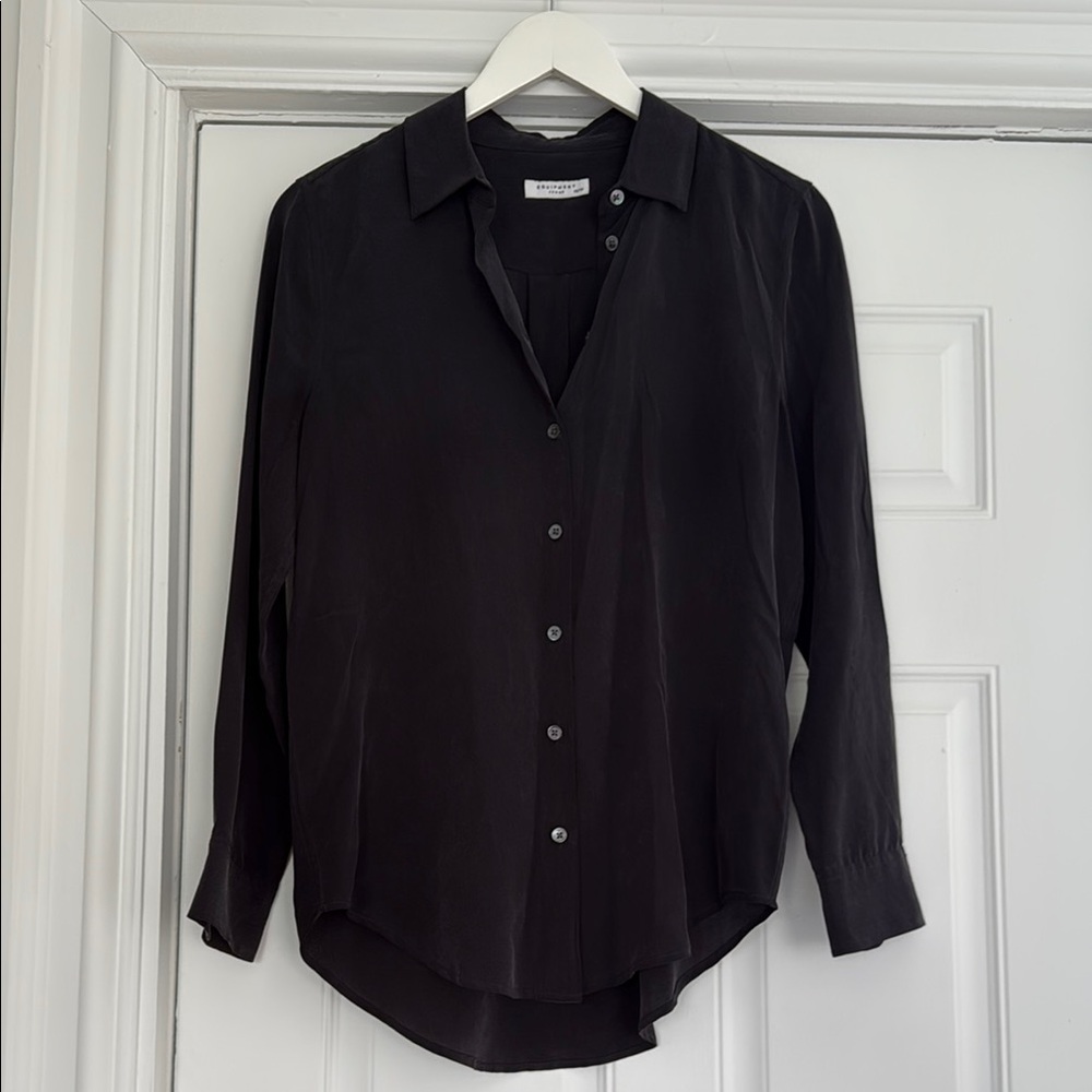 Equipment Black Button-Up Blouse Silk XS